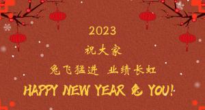 時(shí)間流逝的腳步，擋不住我們對過去的回望， 遠(yuǎn)方未知的艱苦，奪不走我們對前程的向往。 2023，祝大家兔飛猛進(jìn)  業(yè)績長虹！